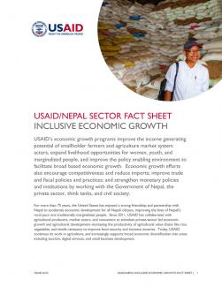 USAID/Nepal Fact Sheet- Inclusive Economic Growth Cover