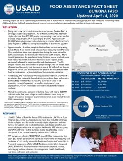 Food Assistance Fact Sheet - Burkina Faso
