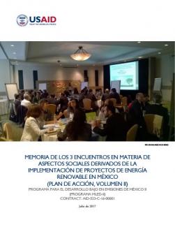 Plan de Acción para la Implementación Efectiva de Proyectos de Energía Renovable y los Aspectos Sociales Vinculados: Volumen 2