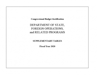 FY2020 Congressional Budget Justification - Supplementary Tables