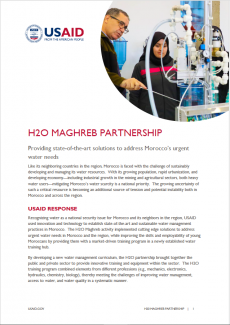 This is a screenshot of page one of the H2O Maghreb Partnership Fact Sheet.