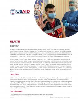 USAID/Ukraine Health Fact Sheet cover page