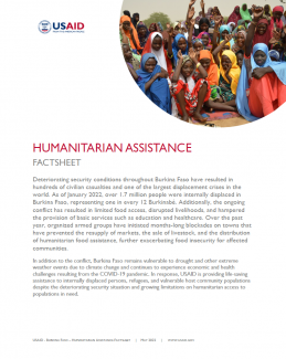 Humanitarian Assistance Burkina Faso Factsheet Cover