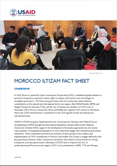 This is a screenshot of the first page of the Iltizam Fact Sheet.