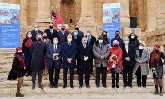 U.S. and Tunisian officials pose at the event ceremony for the launch of the Visit Tunisia project.