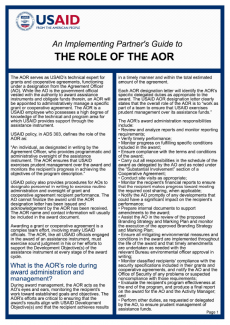 An Implementing Partner’s Guide to The Role of the AOR