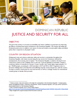 FACT SHEET - Justice and Security for All Project English cover image