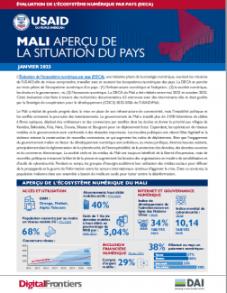 Cover photo of Mali DECA Snapshot report (French)