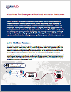 Modalities for Emergency Food and Nutrition Assistance - 12-22-2022