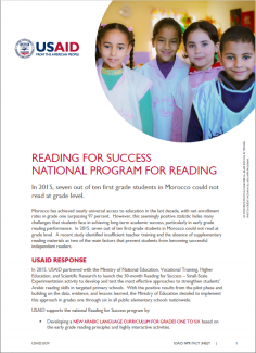 This is a screenshot of the first page of the fact sheet on the National Reading for Success - National Program for Reading.