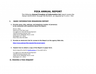 USAID FY23 - Annual FOIA Report (192.9 KB)