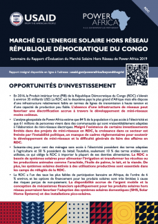 Power Africa: Market Assessment Brief Cover DRC French