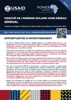 Power Africa: Market Assessment Brief Cover Senegal French