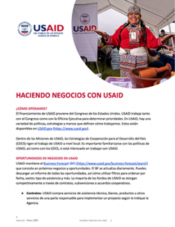 Cover for the Doing business with USAID fact sheet