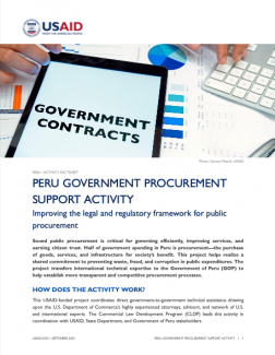 Cover of the Peru Government Procurement Support in Peru fact sheet