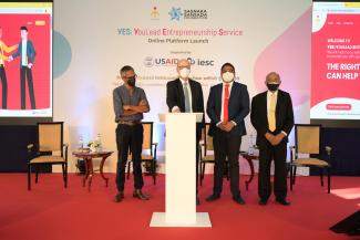 Reed Aeschliman, USAID Mission Director for Sri Lanka and Maldives, launches a free online mentoring platform to connect emerging entrepreneurs with experienced business experts.