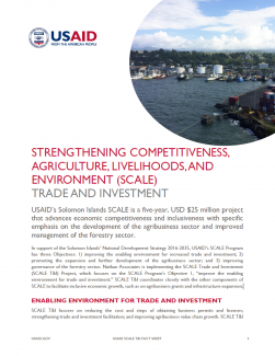 Strengthening Competitiveness, Agriculture, Livelihoods, and Environment (SCALE) Trade and Investment