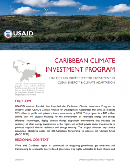 Caribbean Climate Investment Program Fact Sheet Cover