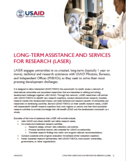 Long-Term Assistance and Services for Research (LASER) 
