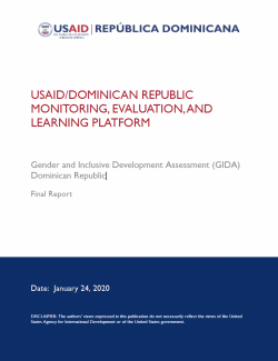 Gender and Inclusive Development Assessment (GIDA) Dominican Republic document cover.