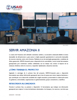 Portada de la hoja informativa del proyecto Servir Amazonia 2