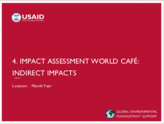 2-Day EC-ESDM Workshop - Session 4: Impact Assessment World Café: Indirect Impacts Presentation