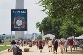 Banners of Armenia on the National Mall in Washington, DC