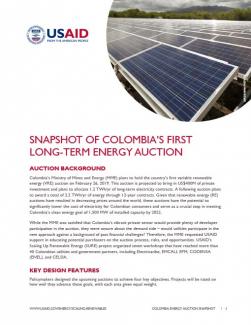 Snapshot of Colombia’s First Long-Term Energy Auction