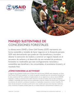 Portada de la hoja informativa de la actividad Manejo Sustentable de Concesiones Forestales