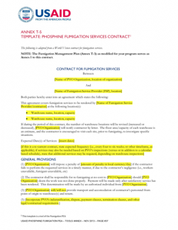 PEA T-5: Template Fumigation Services Solicitation and Contract Language