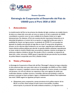 Cover of the CDCS executive summary in spanish