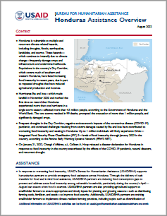 USAID-BHA Honduras Assistance Overview - August 2022
