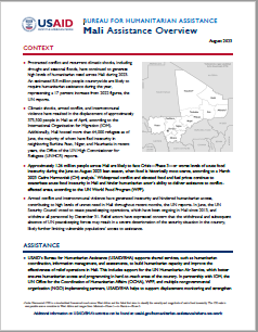 USAID-BHA Mali Assistance Overview - August 2023