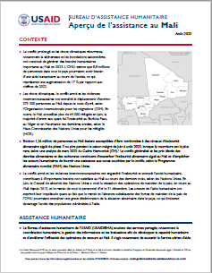 USAID-BHA Mali Assistance Overview - August 2023 - French
