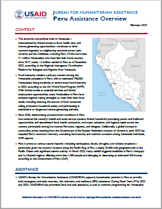 USAID-BHA Peru Assistance Overview - February 2023