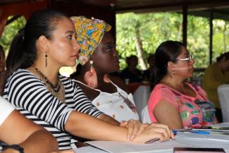 Women in Ecuador receive USAID-supported training on practical tools for exercising their political rights.