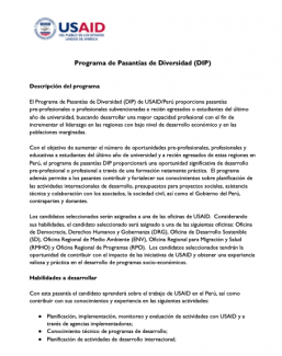 Cover of the USAID Peru DIP Internship Program