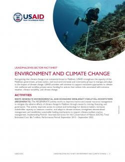 USAID/Maldives Fact Sheet: Environment and Climate Change