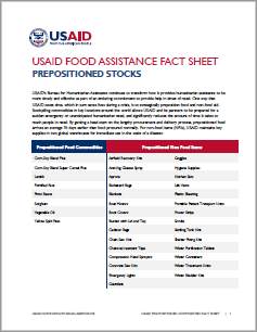 USAID Prepositioned Food Assistance Stocks - 12-22-2022