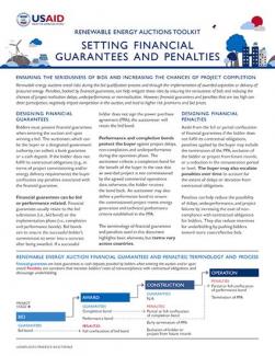 Renewable Energy Auctions Toolkit: Setting Financial Guarantees and Penalties