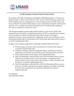 USAID Transition to IPv6