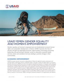 USAID Yemen Gender Equality and Women's Empowerment Fact Sheet Cover Image