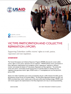 Fact Sheet Victims Participation and Collective Reparation Program (VPCRP)