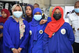 Women at factory where they work in Djibouti