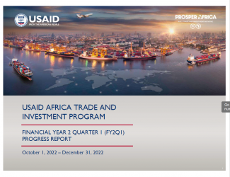 USAID Africa Trade and Investment Financial Year 2 Quarter 1 (FY2Q1) Progress Report October 1, 2022 - December 31, 2022