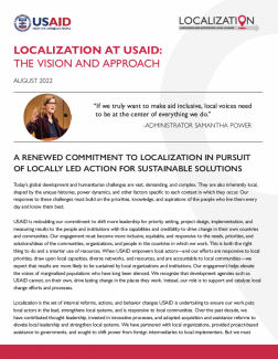 Localization at USAID: The Vision and Approach