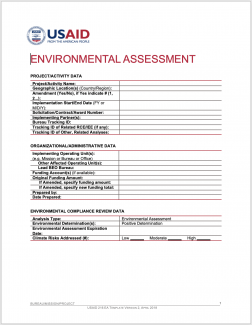Environmental Assessment Template Cover Image