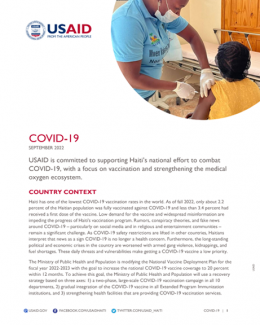 This image represents the cover page of the Haiti Health COVID-19 fact sheet 