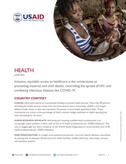 This represents the cover page of the Haiti Health fact sheet 