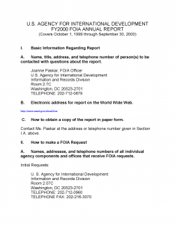 FOIA Annual Report - FY 2000